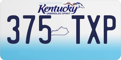 KY license plate 375TXP