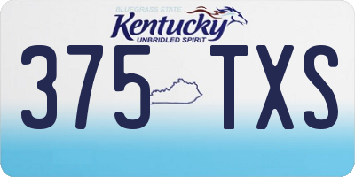 KY license plate 375TXS