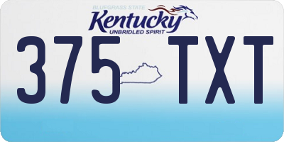 KY license plate 375TXT