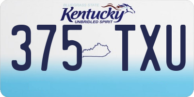 KY license plate 375TXU
