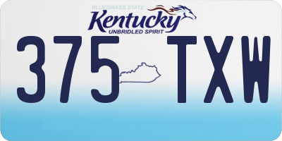 KY license plate 375TXW