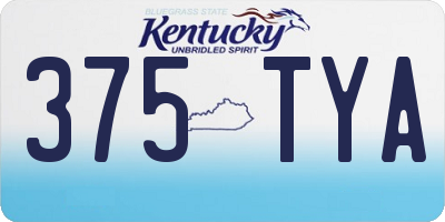 KY license plate 375TYA