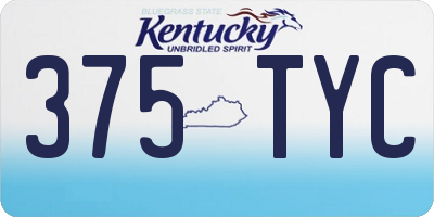KY license plate 375TYC