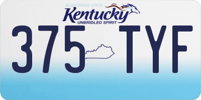 KY license plate 375TYF