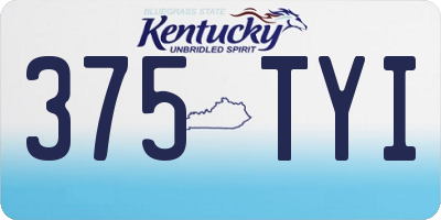 KY license plate 375TYI