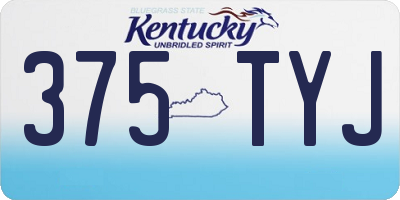 KY license plate 375TYJ