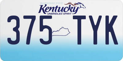 KY license plate 375TYK