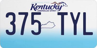 KY license plate 375TYL