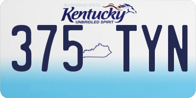 KY license plate 375TYN