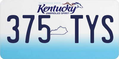 KY license plate 375TYS