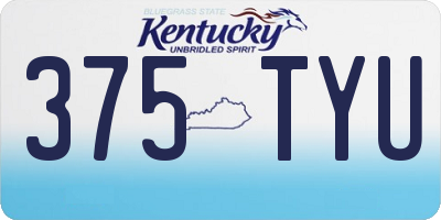 KY license plate 375TYU
