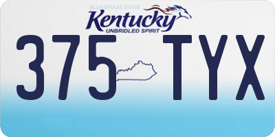 KY license plate 375TYX