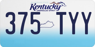 KY license plate 375TYY