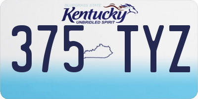 KY license plate 375TYZ