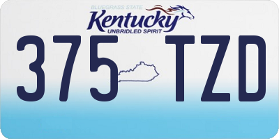KY license plate 375TZD