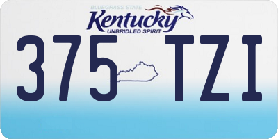 KY license plate 375TZI