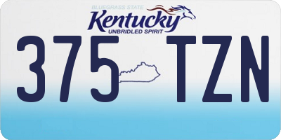 KY license plate 375TZN