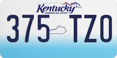 KY license plate 375TZO
