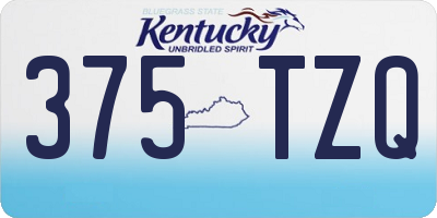 KY license plate 375TZQ