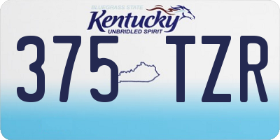 KY license plate 375TZR