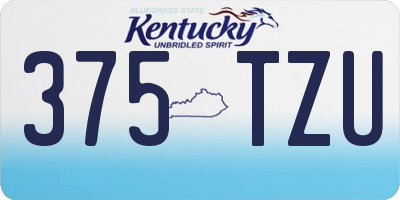 KY license plate 375TZU