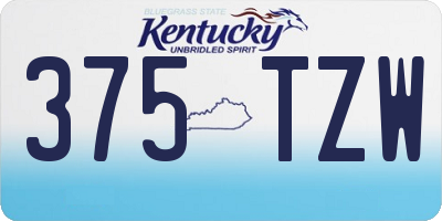 KY license plate 375TZW