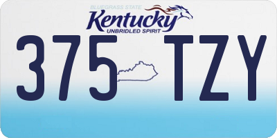 KY license plate 375TZY
