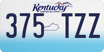 KY license plate 375TZZ