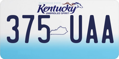 KY license plate 375UAA