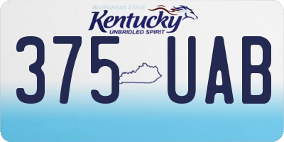 KY license plate 375UAB