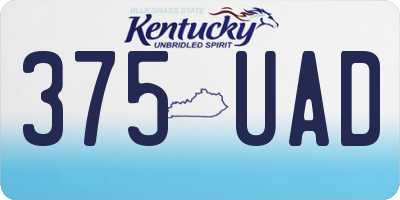 KY license plate 375UAD