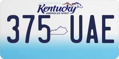 KY license plate 375UAE