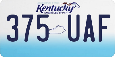 KY license plate 375UAF
