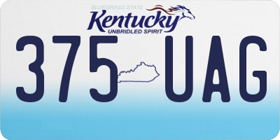 KY license plate 375UAG