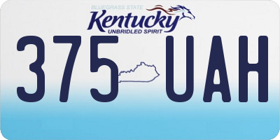 KY license plate 375UAH