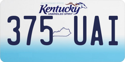 KY license plate 375UAI