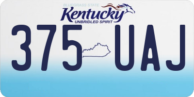 KY license plate 375UAJ