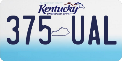 KY license plate 375UAL