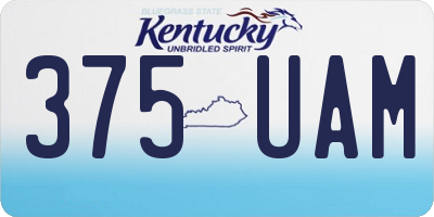KY license plate 375UAM
