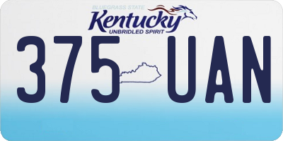 KY license plate 375UAN