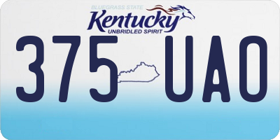 KY license plate 375UAO