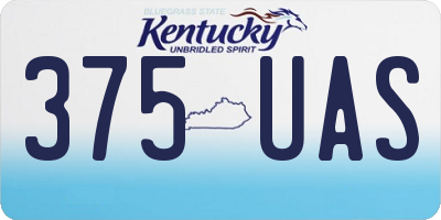 KY license plate 375UAS