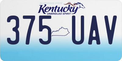 KY license plate 375UAV