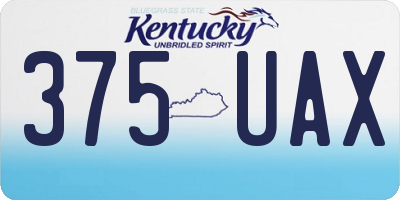 KY license plate 375UAX
