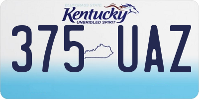 KY license plate 375UAZ