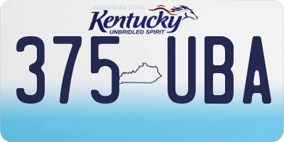 KY license plate 375UBA