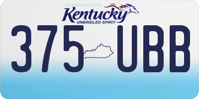 KY license plate 375UBB
