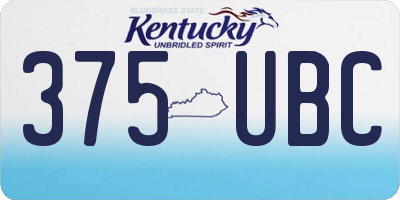 KY license plate 375UBC
