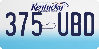KY license plate 375UBD