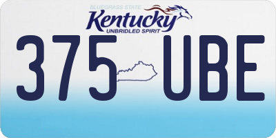 KY license plate 375UBE